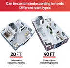 Folding House Solar Tiny Houses Ready to Living 2 Bedroom Mobile Portable Home Prefab Expandable Container House