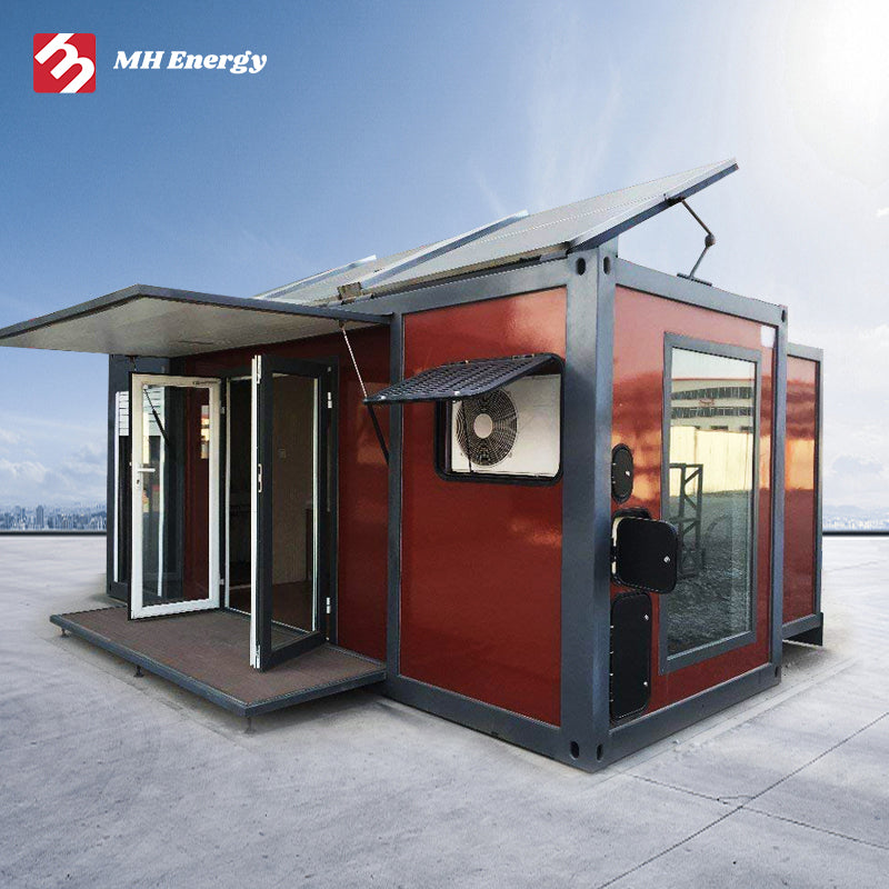Folding House Solar Tiny Houses Ready to Living 2 Bedroom Mobile Portable Home Prefab Expandable Container House