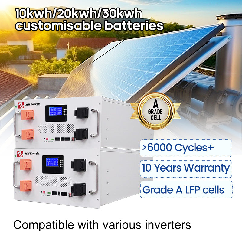 Lifepo4 Lithium Ion Battery Energy Storage Battery Bms 51.2v 300ah 200ah 100ah 10kw 30kw 15kw 20kwh Battery Lifepo4 48v