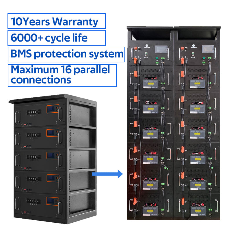 High Voltage 51.2v 48v 30kwh 20kwh 10kwh 100ah 200ah Rack Mounted Lifepo4 Battery Pack for Solar Energy Storage