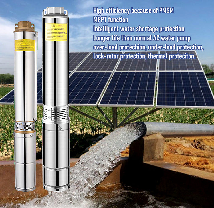 Solar Panel Full Kit 3inch 5hp 3hp Surface Irrigation 48v Borehole Deep Well Hybrid Solar Water Pump Ac Dc for Agriculture