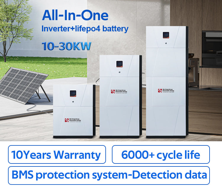 Factory Direct OEM 30kwh 20kwh 10kw 5kwh All in One Inverter and Lifepo4 Lithium Battery 48v for Solar Energy Storage System