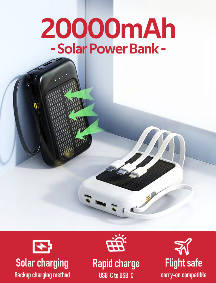Wholesale Wireless 5v Mobile Phone Usb Portable Led Light Power Banks 10000mah/20000mah Solar Panel Charger for Cell Phone