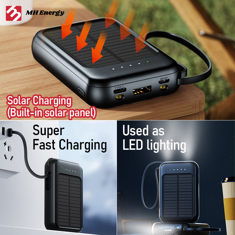 Wholesale Wireless 5v Mobile Phone Usb Portable Led Light Power Banks 10000mah/20000mah Solar Panel Charger for Cell Phone