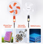 Remote Control Multi-function Button Camping Fans Adjustable Height 3 Speeds Solar Floor Fan for Bedroom Home Office Outdoor Use