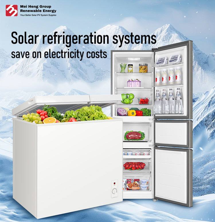 12v 24v Home Double Door Upright 50w 98l 120l 118l 158l 208l 88w Solar Electric Refrigerator Deep Freezer with Solar Panel