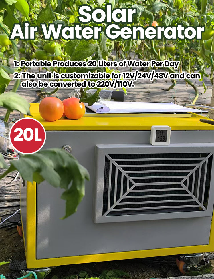 20L 30L 80l 120l 480L Portable Solar Power Atmospheric Water Generator System for Agriculture